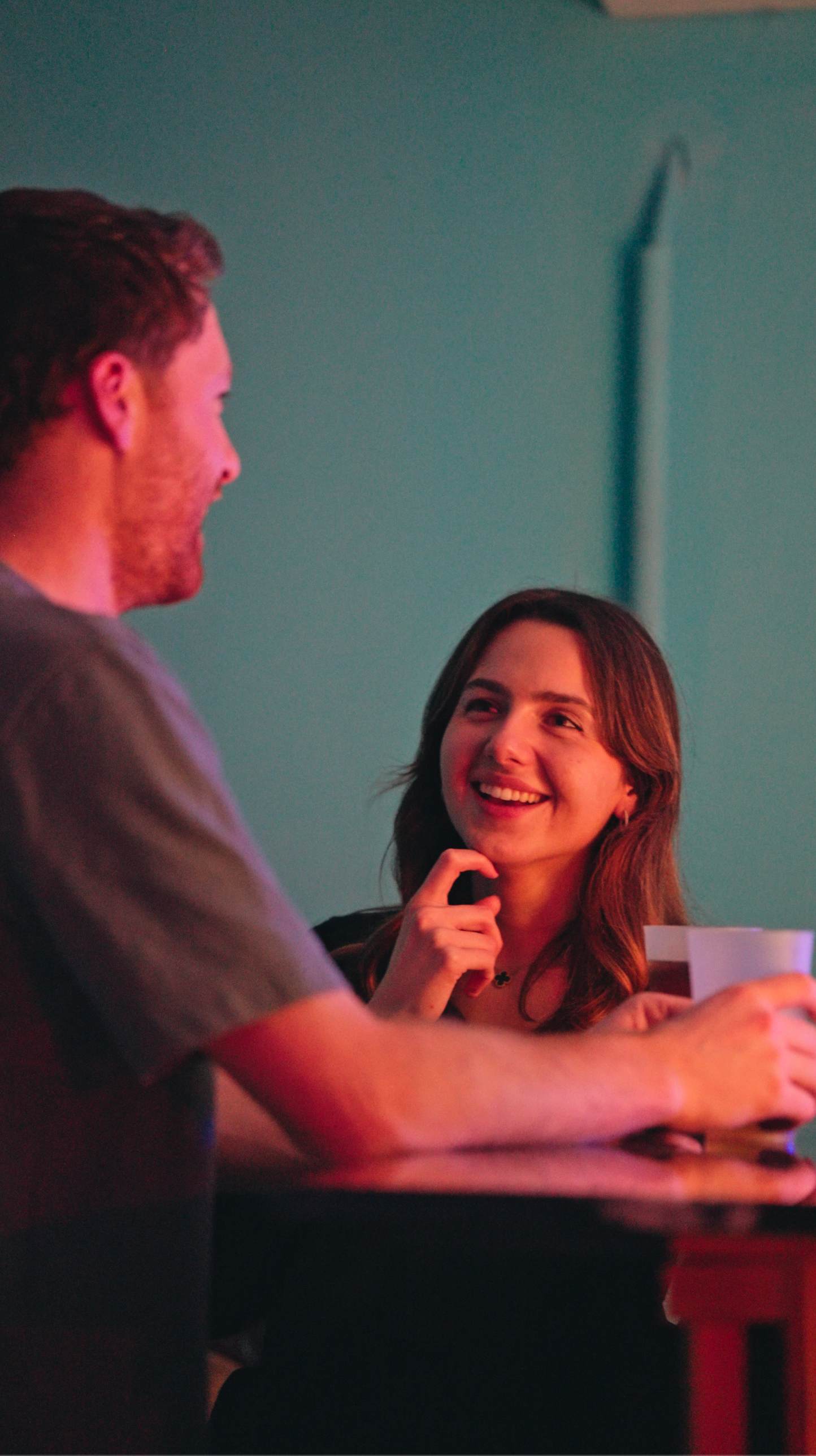 Guests networking at Film Büro bar area